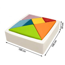 Load image into Gallery viewer, LADIDA Extra Large Kids Sofa &amp; Toddler Sofa, 2-in-1 Tangram Puzzle Sofa with Unique Ball Pit (Balls Not Included), Comfy Modular Play Sofa for Toddlers (Rainbow)