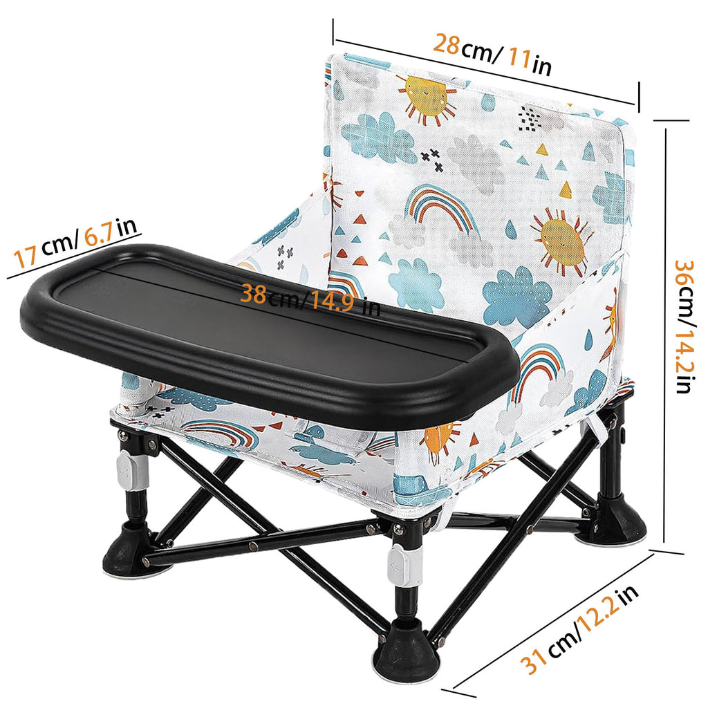 LADIDA Baby Seat Booster Toddlers Dining Seat Removable Tray with Travel Bag Portable 303