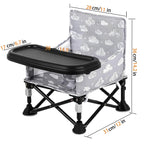 LADIDA Baby Seat Booster Toddlers Dining Seat Removable Tray with Travel Bag Portable 304