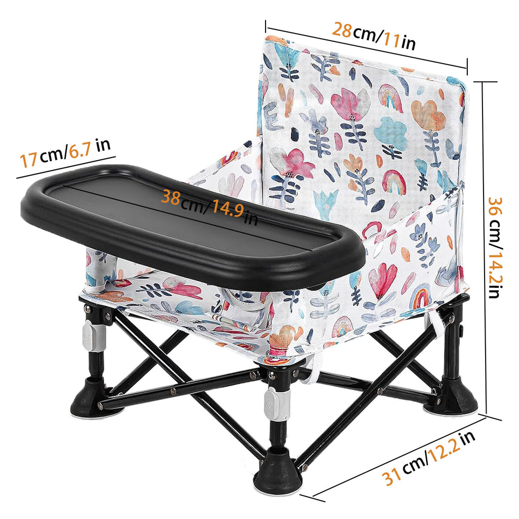 LADIDA Baby Seat Booster Toddlers Dining Seat Removable Tray with Travel Bag Portable 305