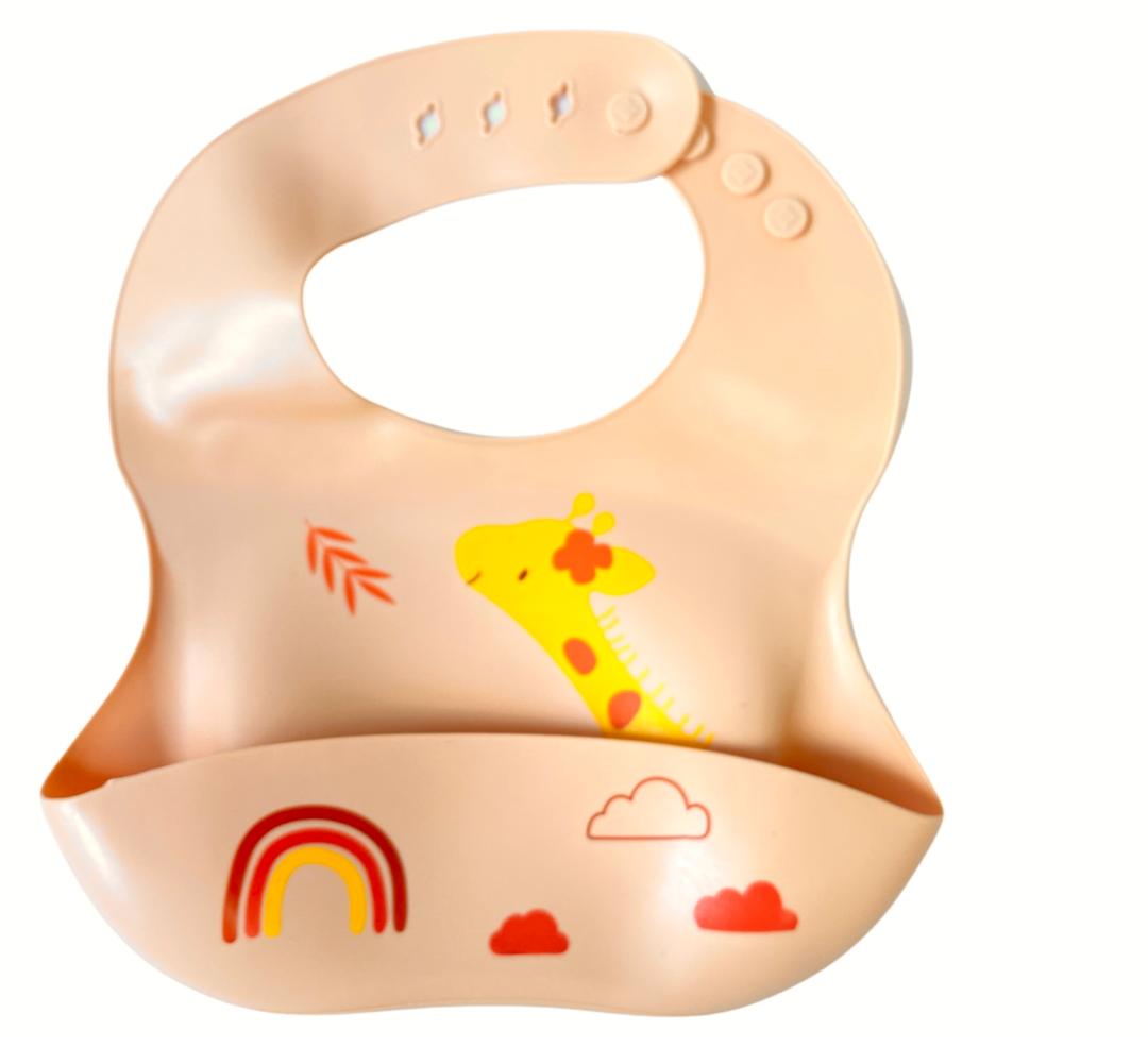 Silicone Cute Cartoon Soft Baby Bib Food catcher BPA Free Food Baby Apron seller