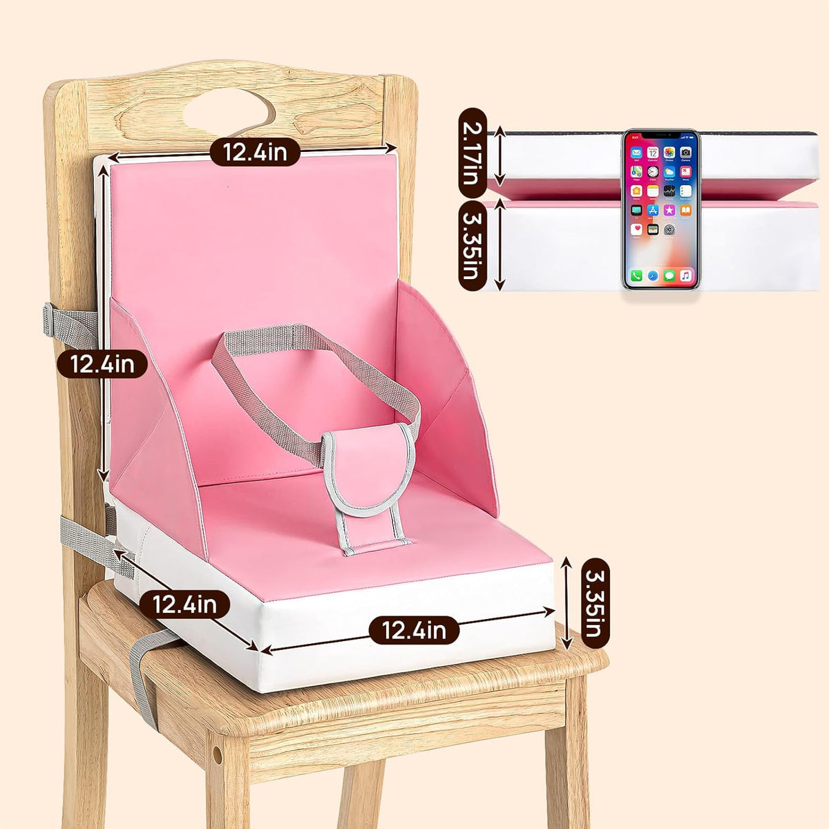 LADIDA Toddler Booster Seat (PU Pink))