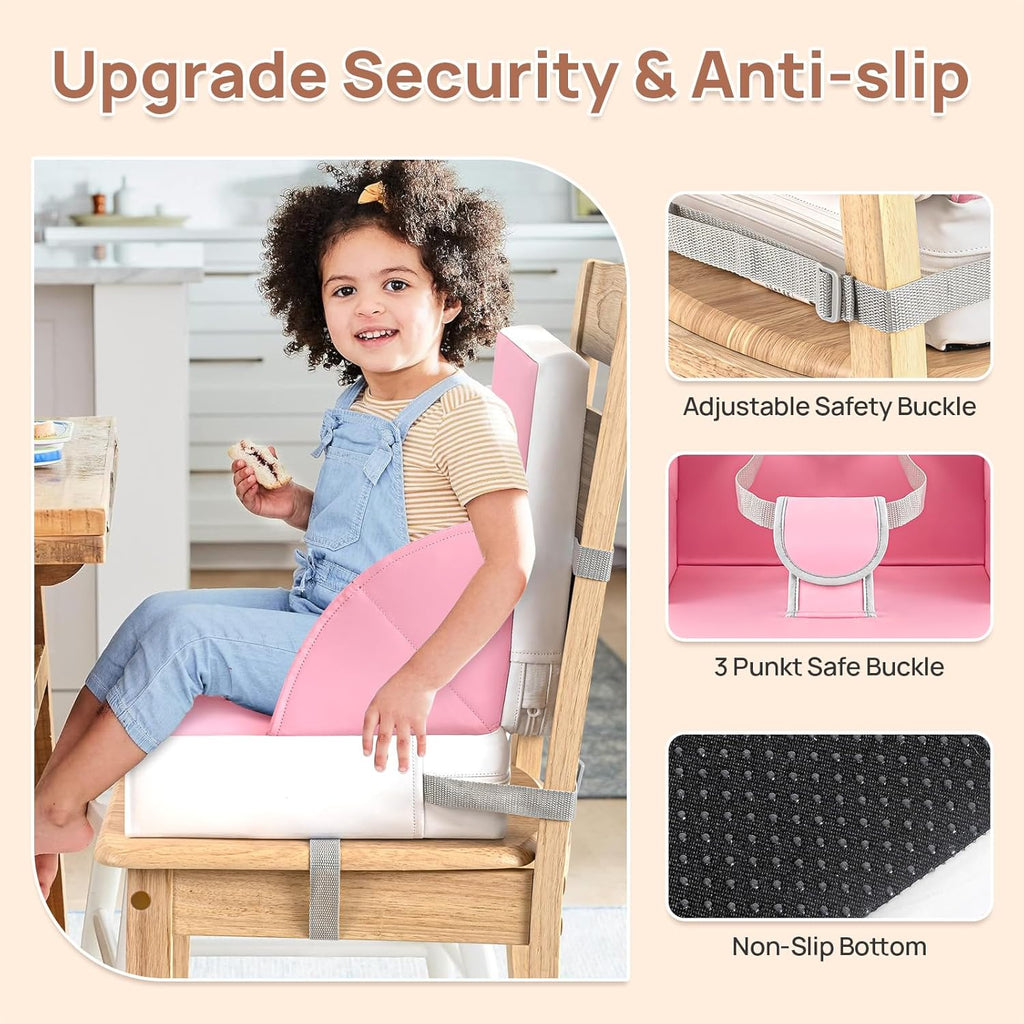 LADIDA Toddler Booster Seat (PU Pink))