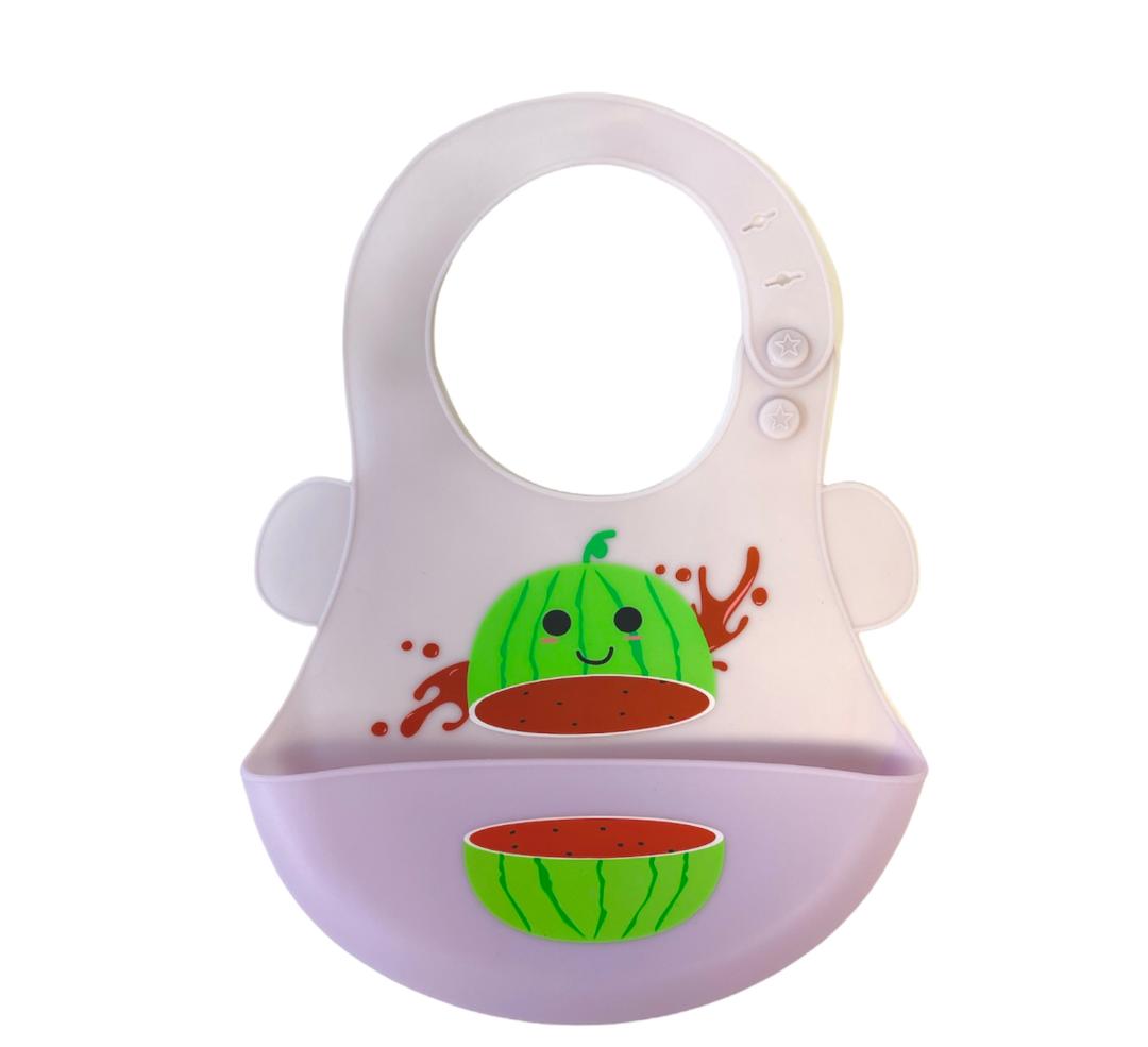 Silicone Cute Cartoon Soft Baby Bib Food catcher BPA Free Food Baby Apron seller