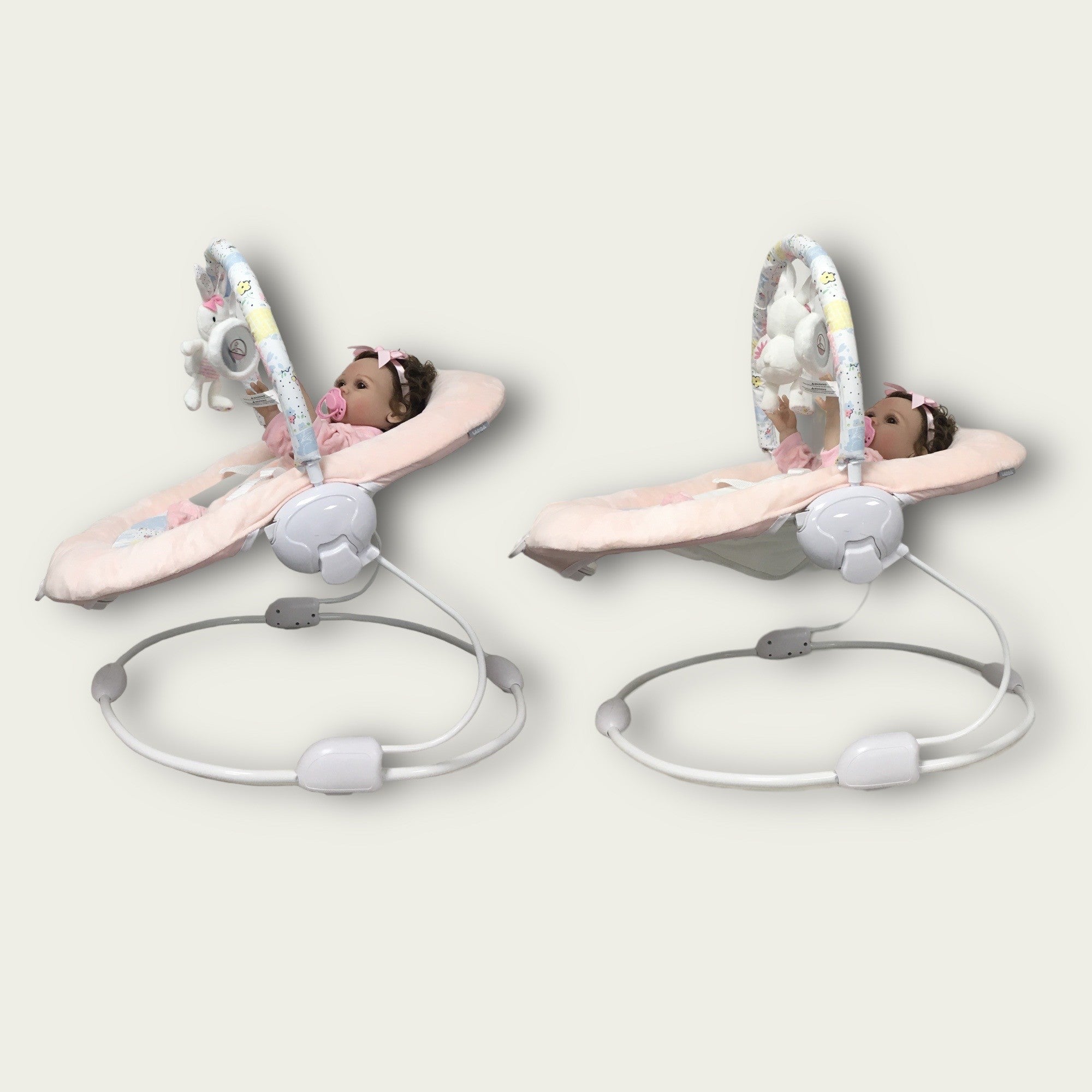 Spring Pink Flower Soft Padded Reclinable Baby Bouncer with Music, White Noise, Viberation Baby Bouncer - 76