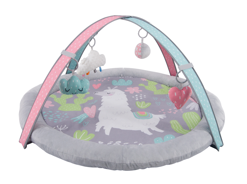 LADIDA Baby Playmat Llama Soft Padded Activity Play Mat Arch & Toys - 105