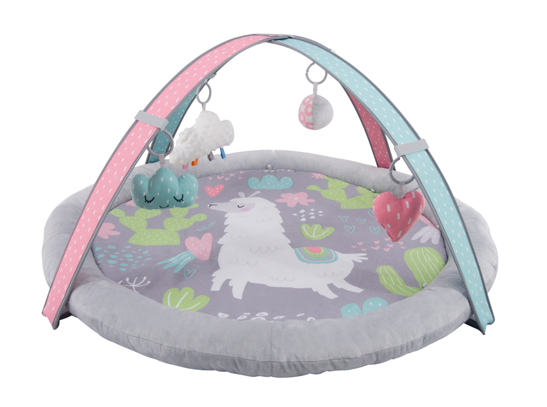 LADIDA Baby Playmat Llama Soft Padded Activity Play Mat Arch & Toys - 105