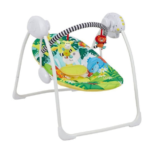 Bright Colour Safari Theme Electric Baby Swing with Adjustable Speed, Time Control and Music 693