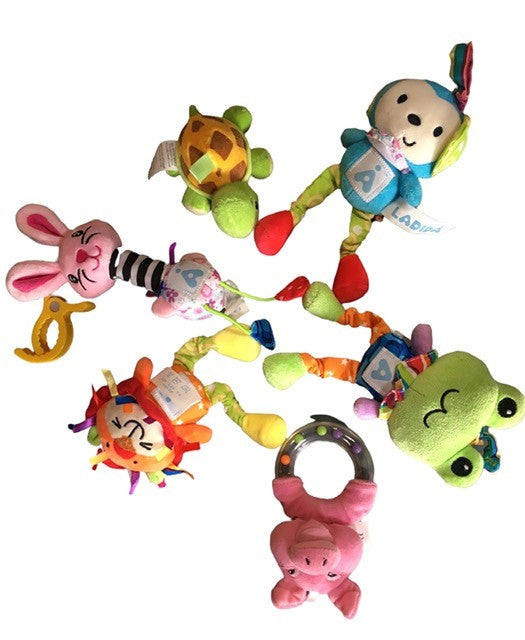 LADIDA Clip on Soft Baby Toys 6pcs, toys, Cot, Pushchair. 0+months Girl Style