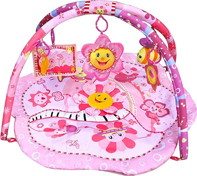 LADIDA Musical Baby Pink Flower Playmat, Play Gym, Musical Activity Play Mat Hover Image