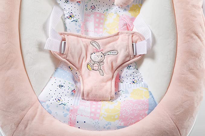 Spring Pink Flower Soft Padded Reclinable Baby Bouncer with Music, White Noise, Viberation Baby Bouncer - 76