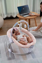 Spring Pink Flower Soft Padded Reclinable Baby Bouncer with Music, White Noise, Viberation Baby Bouncer - 76