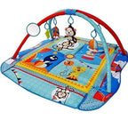 LADIDA Large 110cm Blue 4 in 1 Light Musical Baby Playmat Activity Play Gym Mat