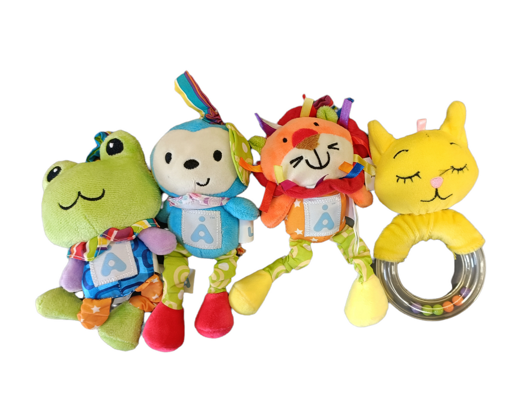 LADIDA Clip on/Pull vibration Soft Baby Toys 6pcs, toys, Cot, Pushchair Boys/ Girls. 0+months