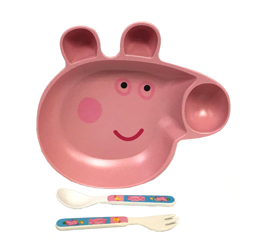 Children's Bamboo 3 Piece Peppa Pig  Breakfast Lunch Dinner Set