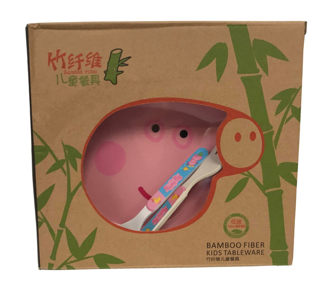 Children's Bamboo 3 Piece Peppa Pig  Breakfast Lunch Dinner Set Main Image