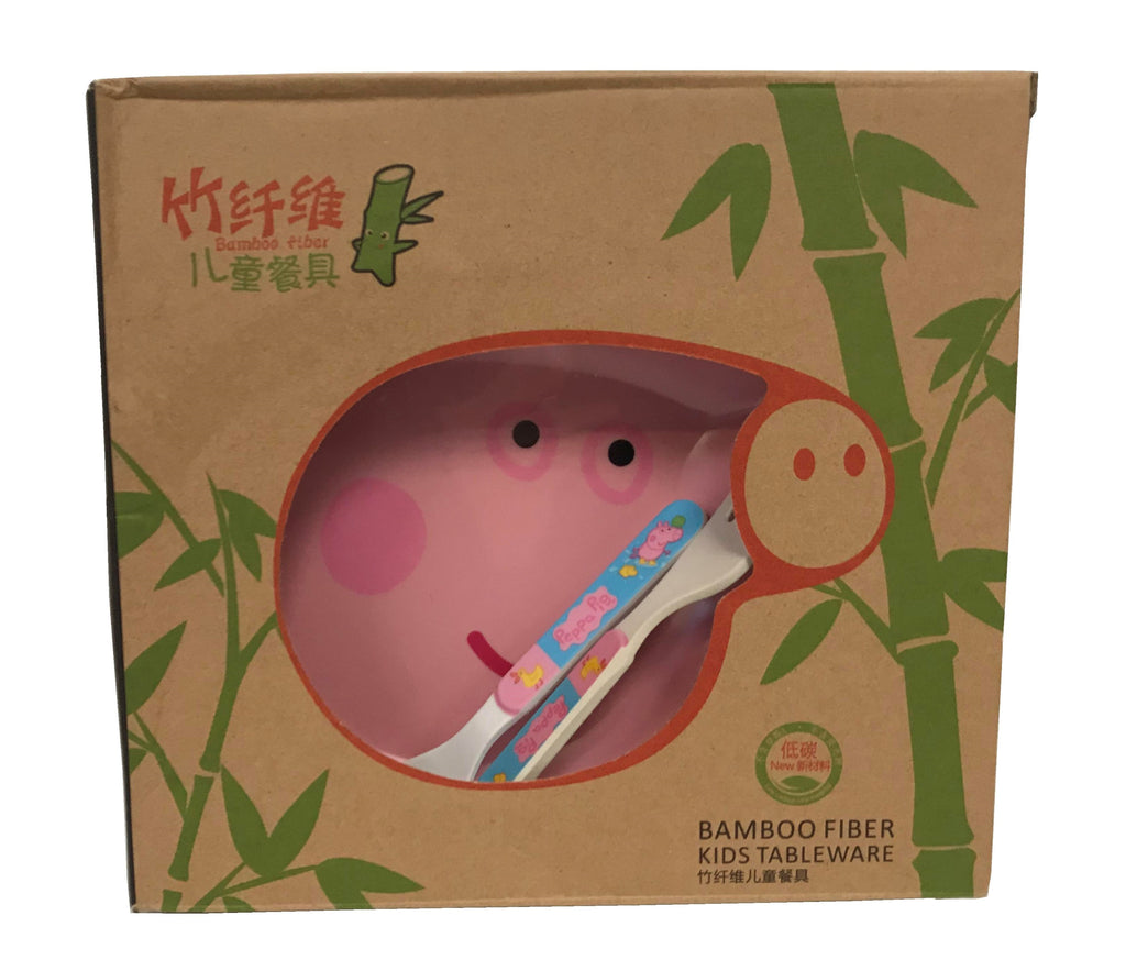 Children's Bamboo 3 Piece Peppa Pig  Breakfast Lunch Dinner Set