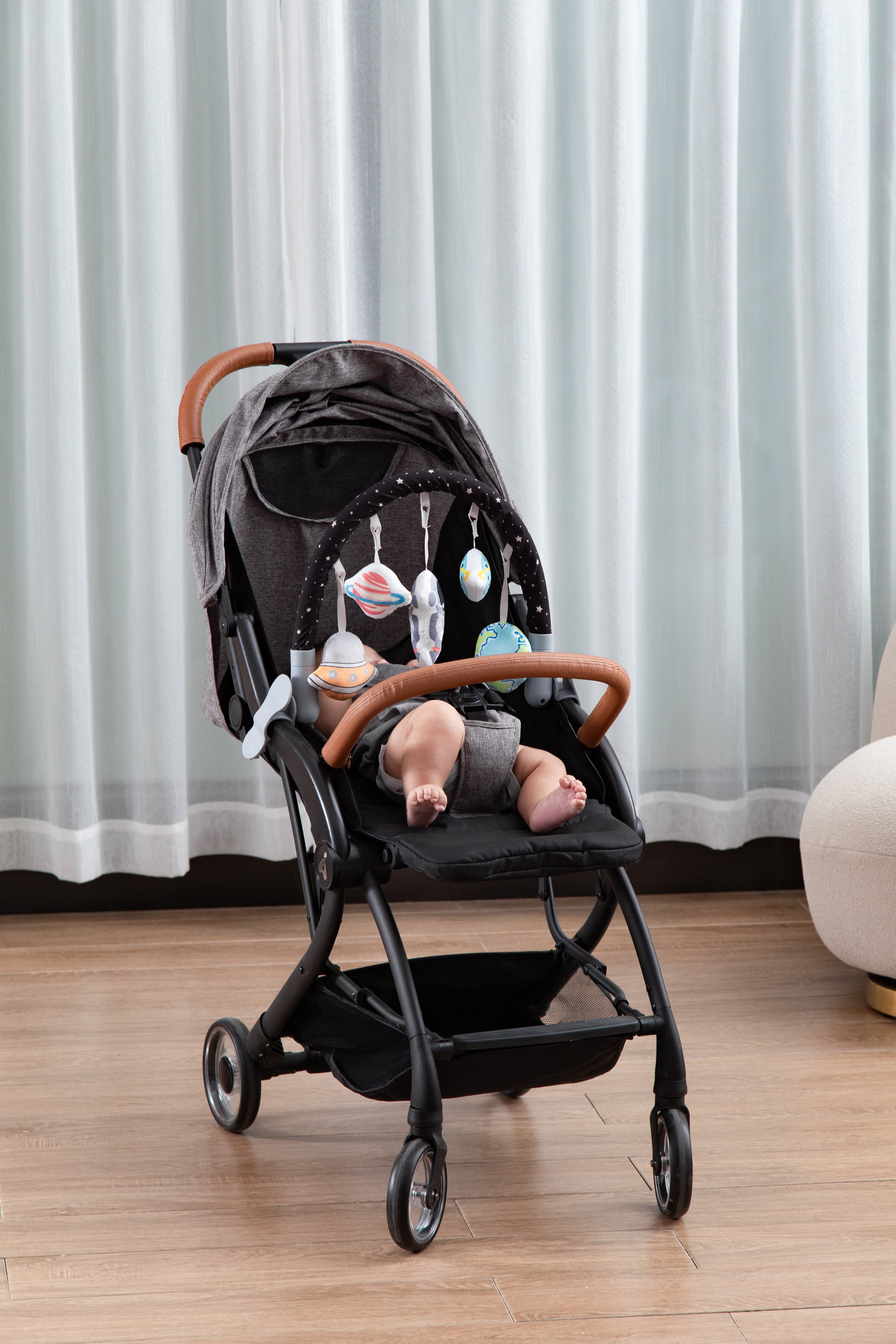 LADIDA Baby Activity Toy Arch with Universal Fittings for Pram Pushchair Buggy Car Seat (Blue)