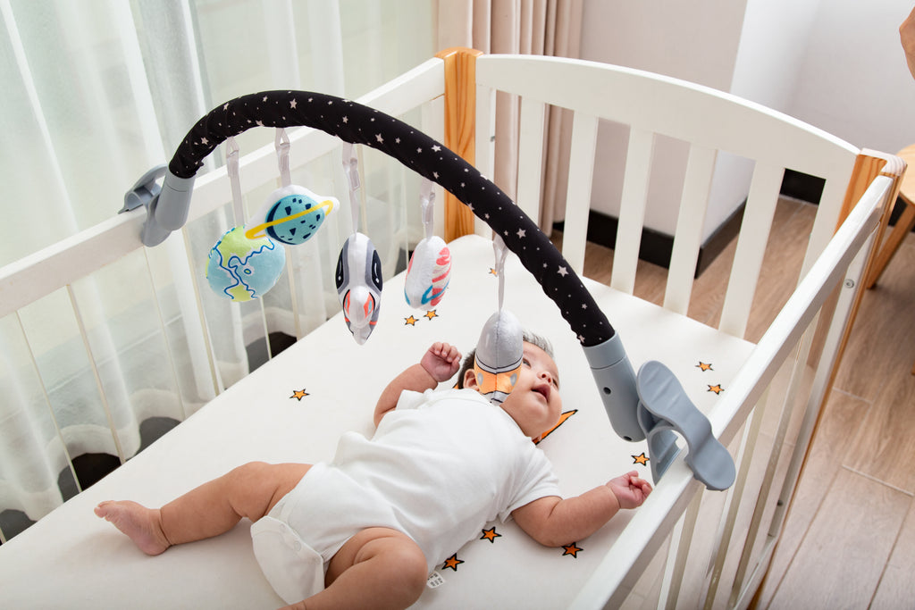 LADIDA Baby Activity Toy Arch with Universal Fittings for Pram Pushchair Buggy Car Seat (Blue)