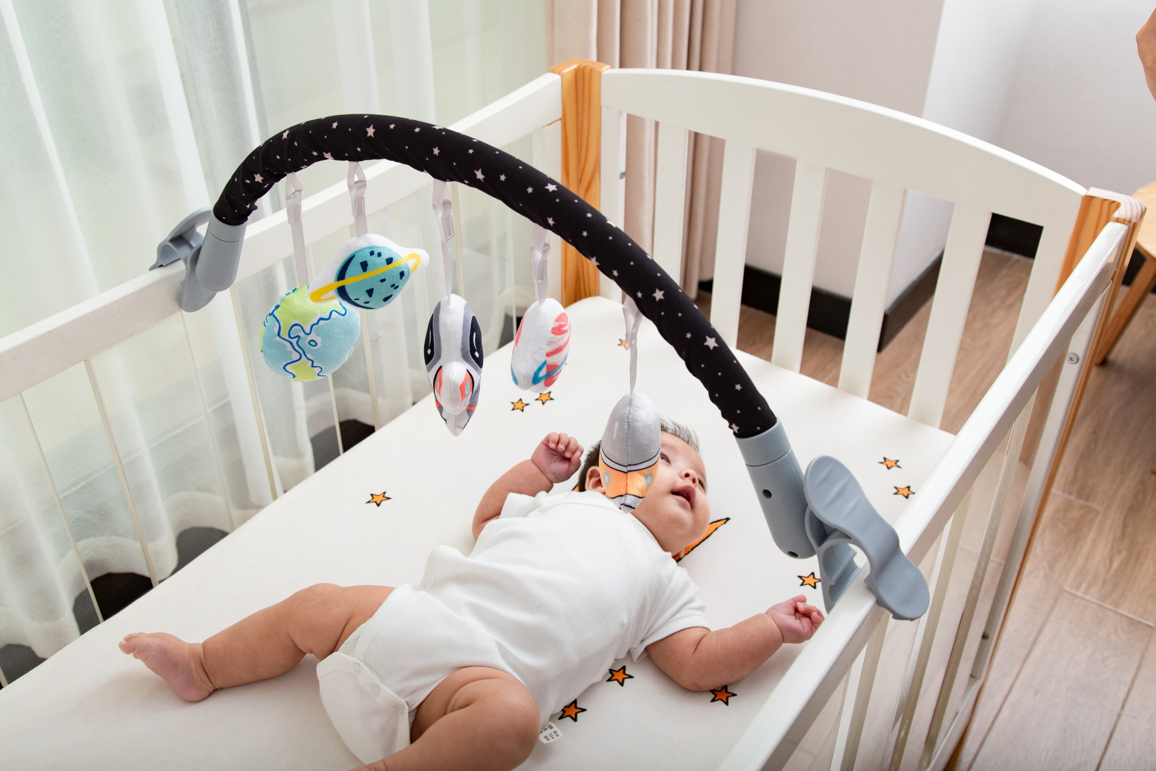 LADIDA Baby Activity Toy Arch with Universal Fittings for Pram Pushchair Buggy Car Seat (Blue)
