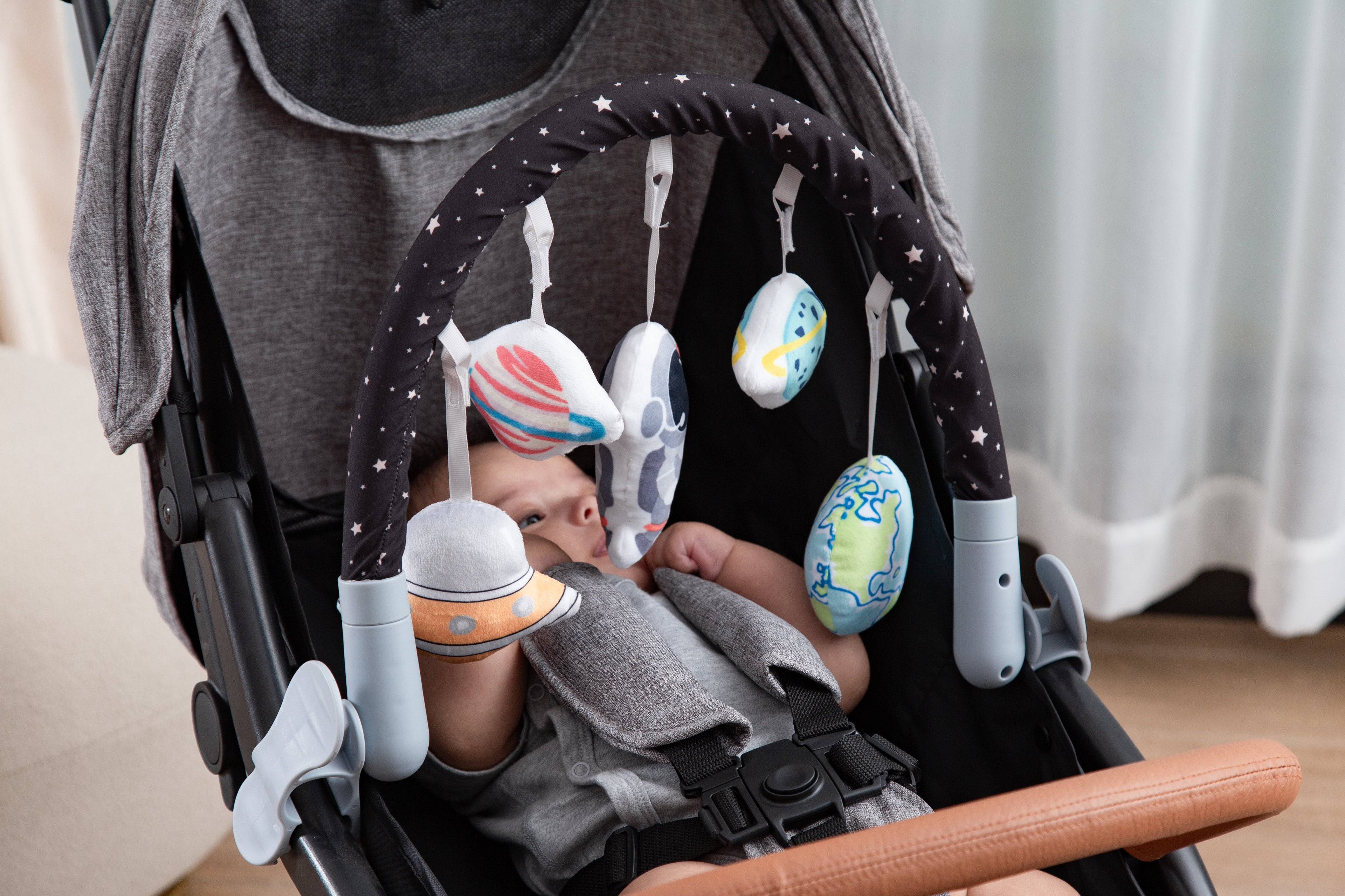 LADIDA Baby Activity Toy Arch with Universal Fittings for Pram Pushchair Buggy Car Seat (Blue)