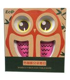 Children' 5 Piece Bamboo Breakfast Lunch Dinner Set.