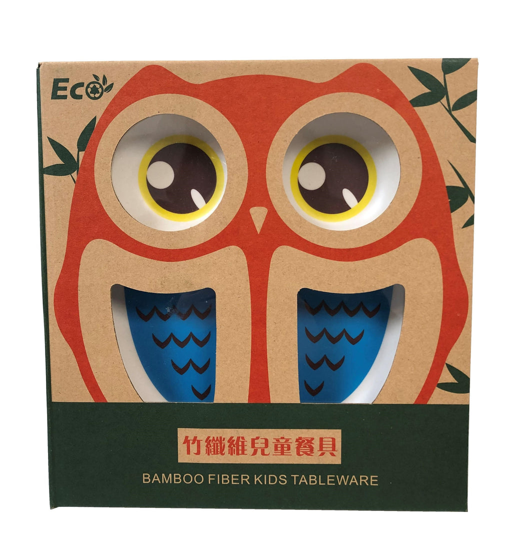 Children' 5 Piece Bamboo Breakfast Lunch Dinner Set.