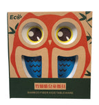 Children' 5 Piece Bamboo Breakfast Lunch Dinner Set.