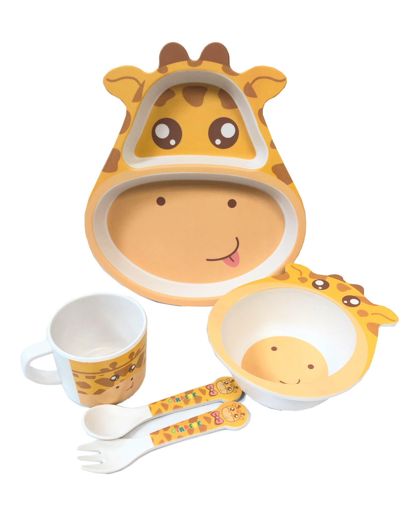 Children's 5 Piece Bamboo  Breakfast Lunch Dinner Set