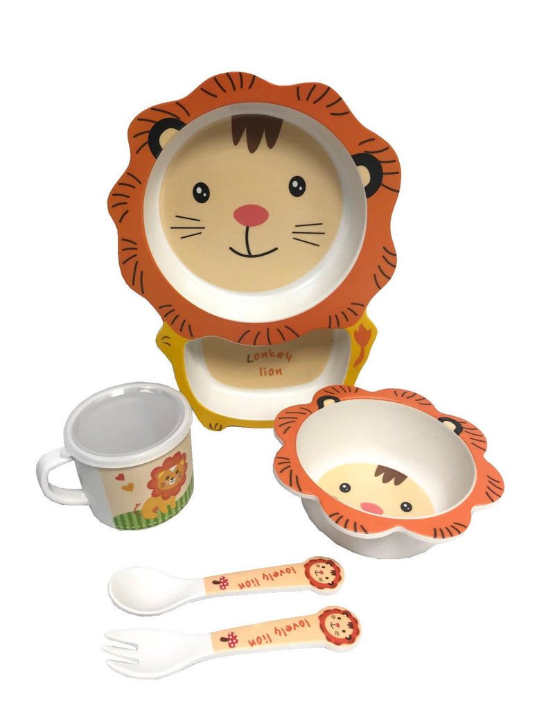 Children's 5 Piece Bamboo  Breakfast Lunch Dinner Set