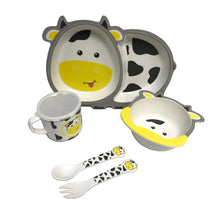 Load image into Gallery viewer, Children&#39;s 5 Piece Bamboo  Breakfast Lunch Dinner Set