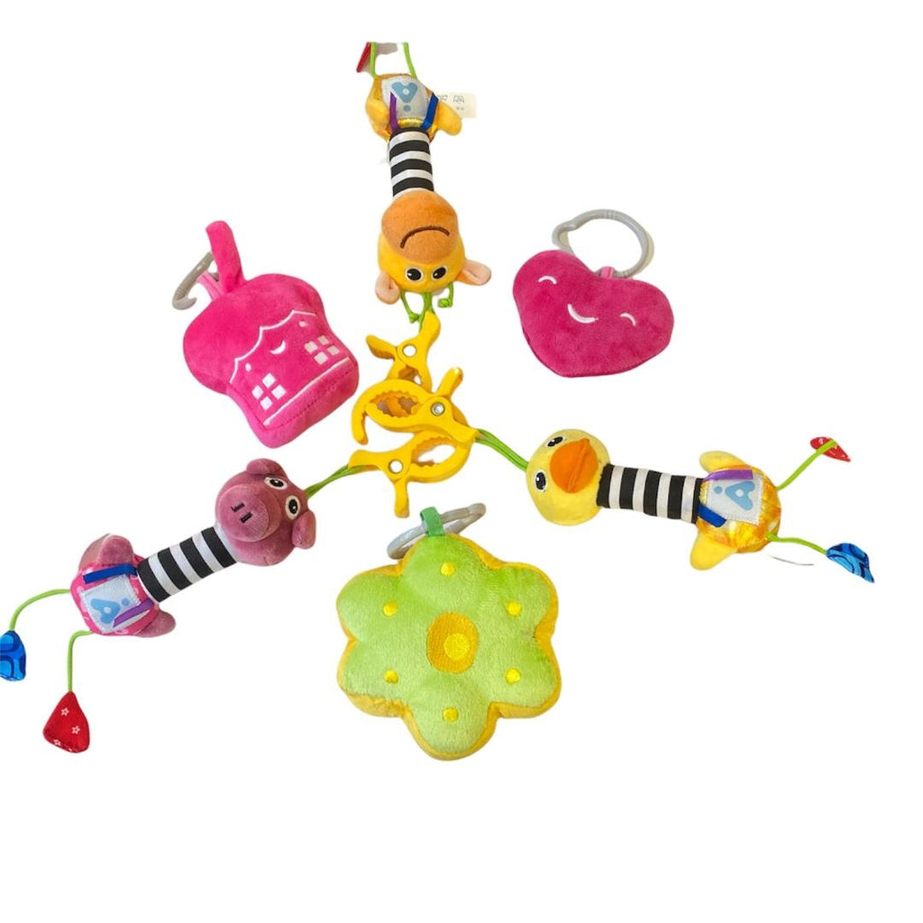 LADIDA Clip on Soft Baby Toys 6pcs, toys, Cot, Pushchair. 0+months Girl Style