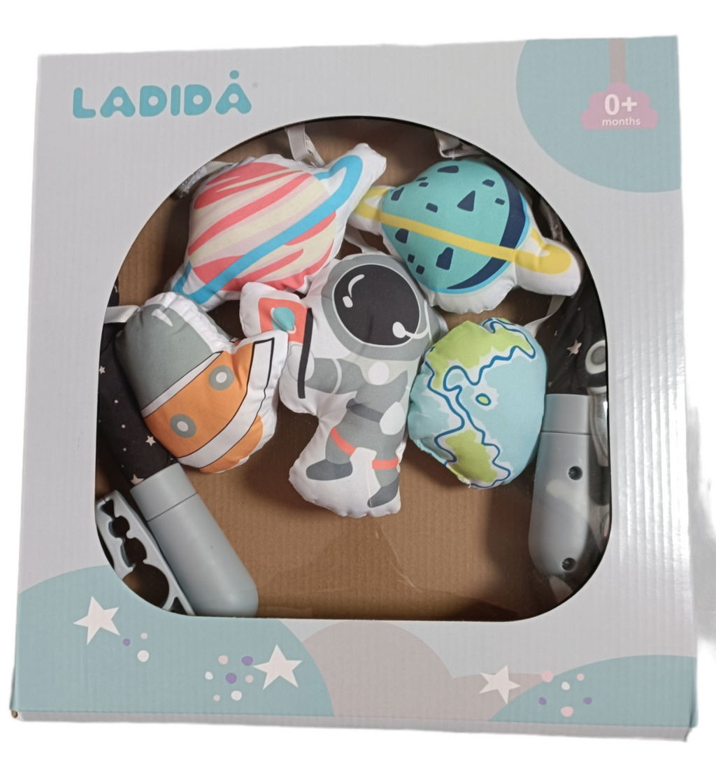 LADIDA Baby Activity Toy Arch with Universal Fittings for Pram Pushchair Buggy Car Seat (Blue)