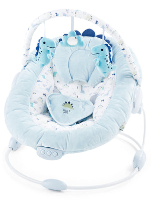Blue Dinosaur Soft Padded Reclinable Baby Bouncer with Music, White Noise, Viberation 696