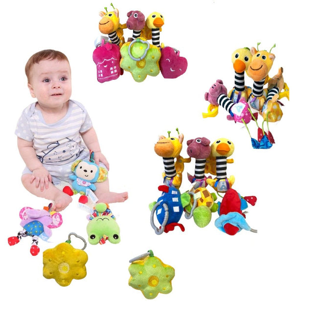 LADIDA Clip on Soft Baby Toys 6pcs, toys, Cot, Pushchair. 0+months Girl Style Main Image