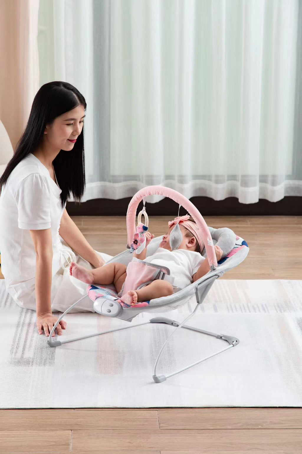 LADIDA Sakura Baby Bouncer With Soothing Music and Viberation-147