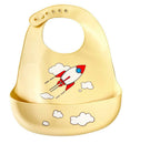 Silicone Cute Cartoon Soft Baby Bib Food catcher BPA Free Food Baby Apron seller