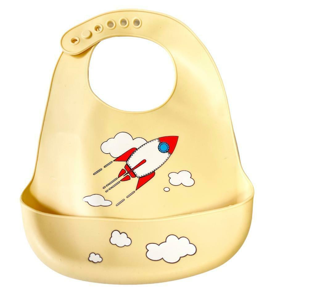 Silicone Cute Cartoon Soft Baby Bib Food catcher BPA Free Food Baby Apron seller
