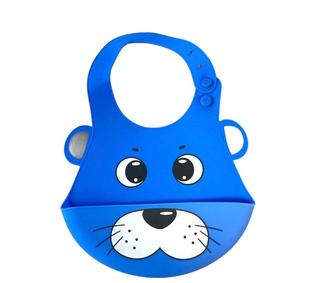 Silicone Cute Cartoon Soft Baby Bib Food catcher BPA Free Food Baby Apron seller