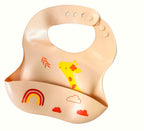 Silicone Cute Cartoon Soft Baby Bib Food catcher BPA Free Food Baby Apron seller