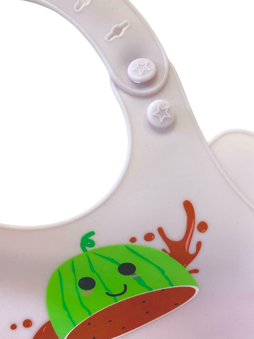 Silicone Cute Cartoon Soft Baby Bib Food catcher BPA Free Food Baby Apron seller