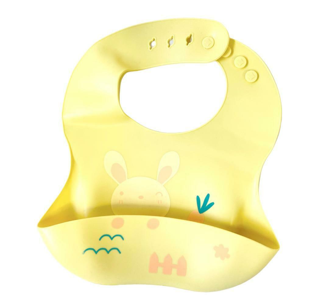 Silicone Cute Cartoon Soft Baby Bib Food catcher BPA Free Food Baby Apron seller