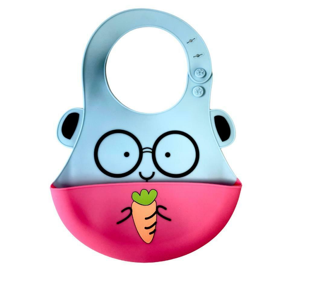 Silicone Cute Cartoon Soft Baby Bib Food catcher BPA Free Food Baby Apron seller
