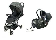 Load image into Gallery viewer, Black Compact Lightweight Baby Pushchair with Car Seat
