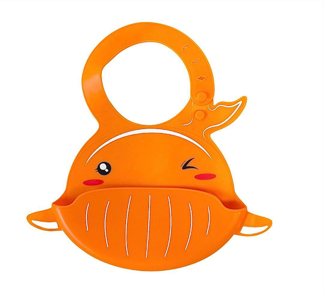 Silicone Cute Cartoon Soft Baby Bib Food catcher BPA Free Food Baby Apron seller