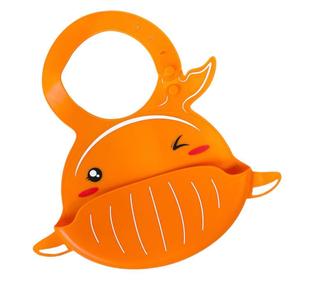 Silicone Cute Cartoon Soft Baby Bib Food catcher BPA Free Food Baby Apron seller