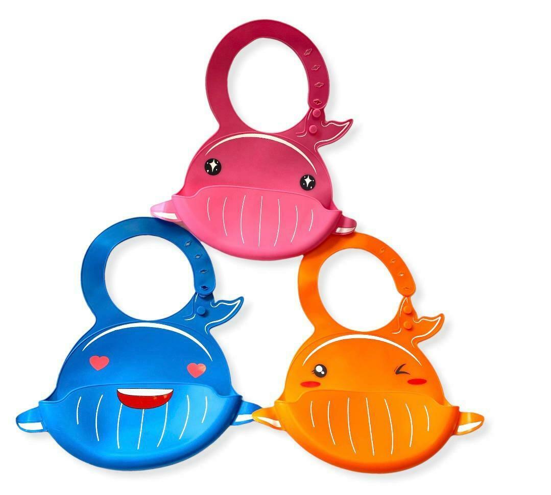 Silicone Cute Cartoon Soft Baby Bib Food catcher BPA Free Food Baby Apron seller